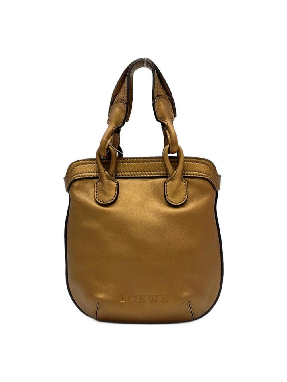 Loewe Fiesta Gold Leather Handbag #345366L65B